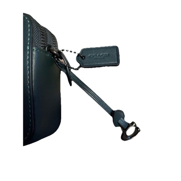 Coach Green Leather Kira Crossbody Bag NYC College Patch Football NWT - Picture 9 of 11